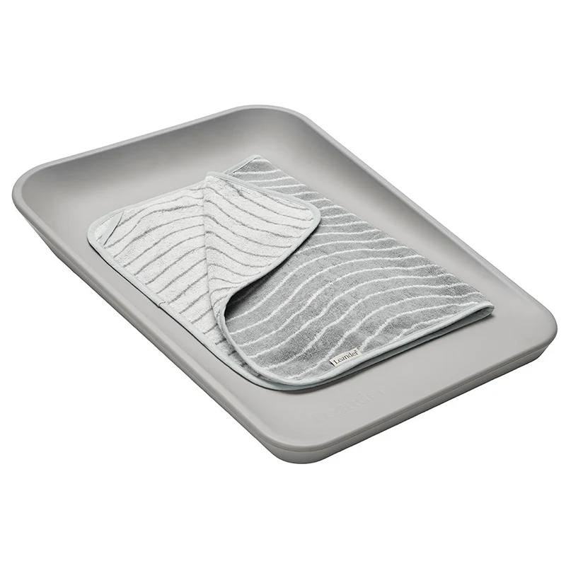 Leander Matty Topper Bio-Baumwolle 'Woodland' für Wickelkissen Cool Grey