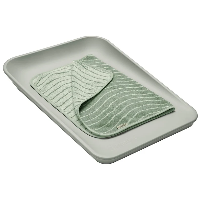 Leander Matty Topper Bio-Baumwolle 'Woodland' für Wickelkissen Sage Green