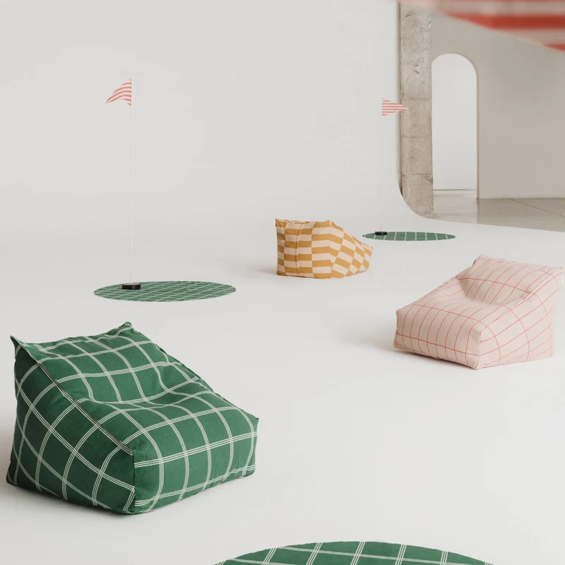 Sitzsack “Vibes Green White Windowpane"