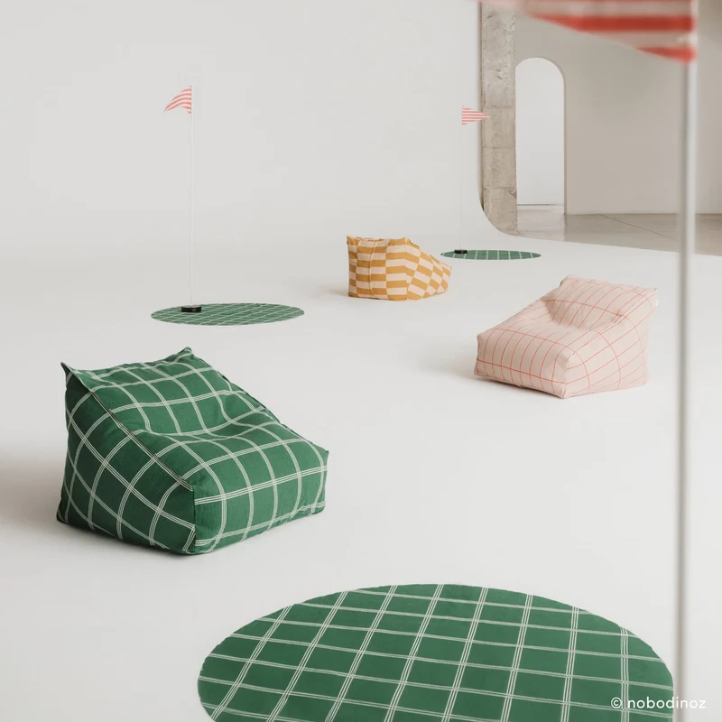 Sitzsack “Vibes Green White Windowpane"