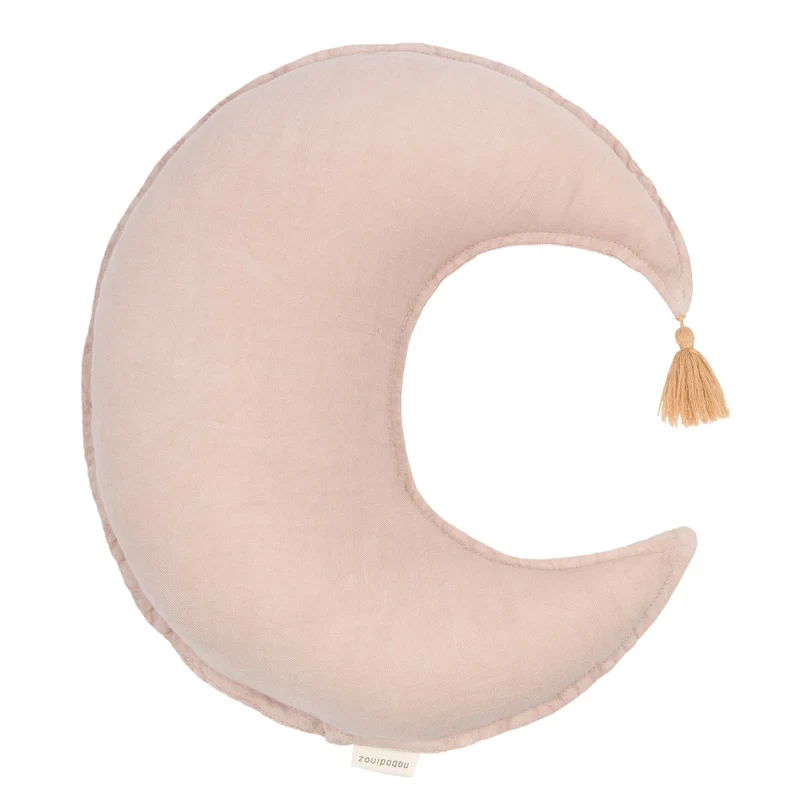 Mondkissen aus französischem Leinen “L1N0 mauve pink"