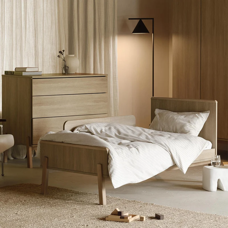 Quax Babybett- und Kinderbett 70 x 140 'Ashi' Honey Ash