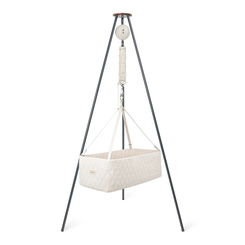 Moonboon Classic Bundle Connect eckige Wiege Dunkelgrau/Nature