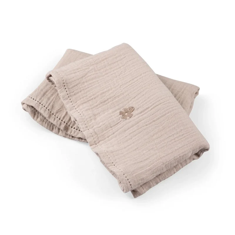 Sebra Musselin Wickelunterlage 2er-Set Seabreeze Beige