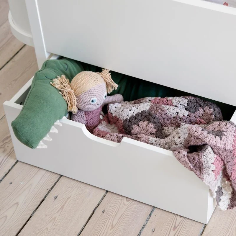 Sebra Bettschublade für Baby und Junior Bett Weiss