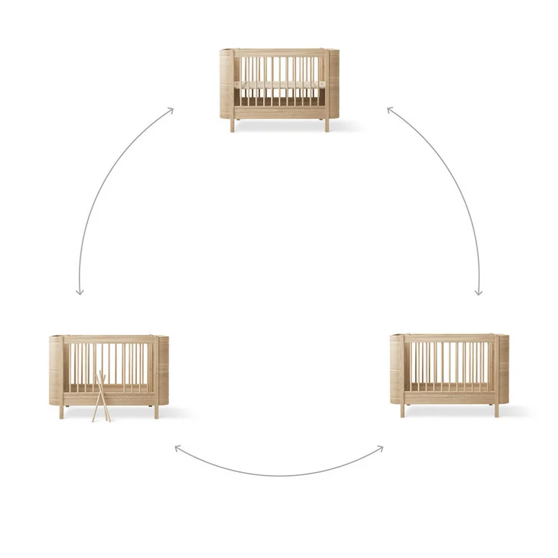 Oliver Furniture Wood Mini+ Babybett exkl. Umbauset Juniorbett Eiche