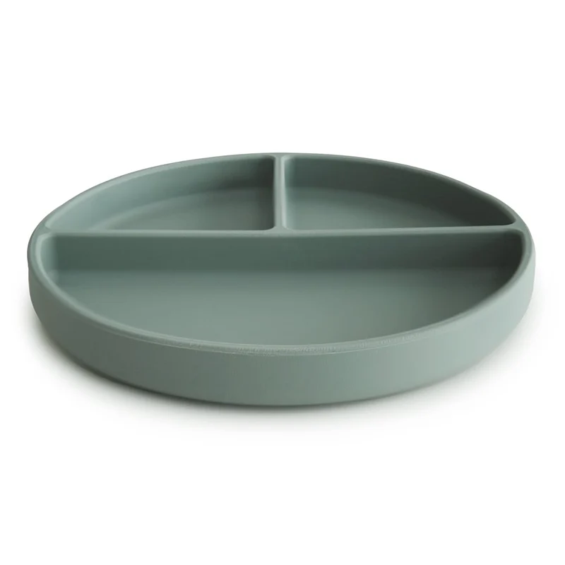Mushie Silikon Teller mit Saugnapf Cambridge Blue