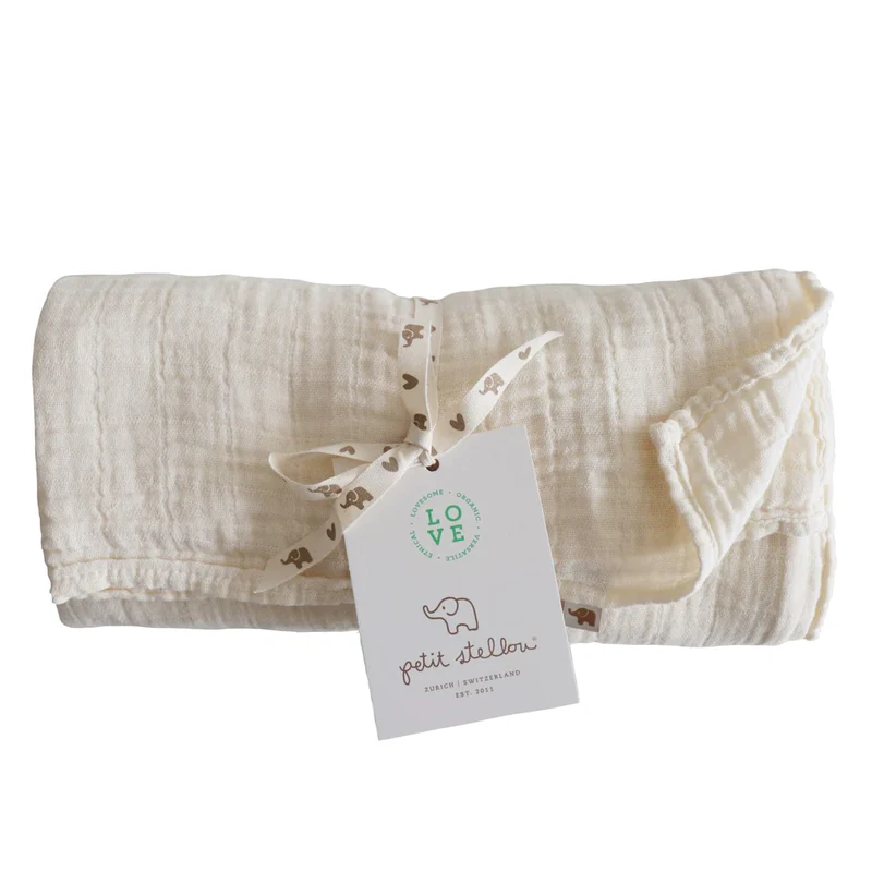Petit Stellou Mulltuch Nooshi Blanket Milk