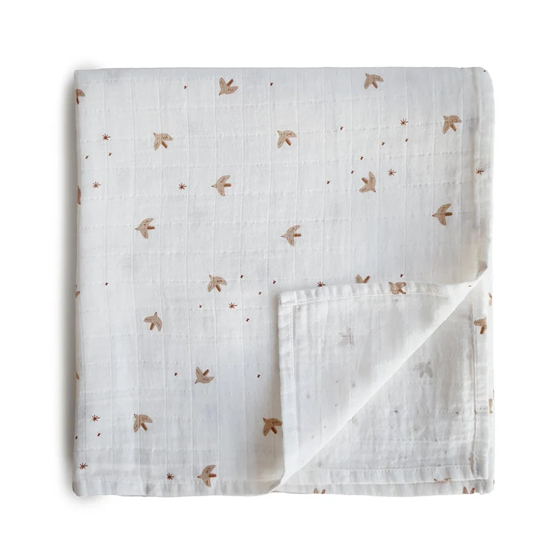 Mushie Musselin Swaddle Sparrow