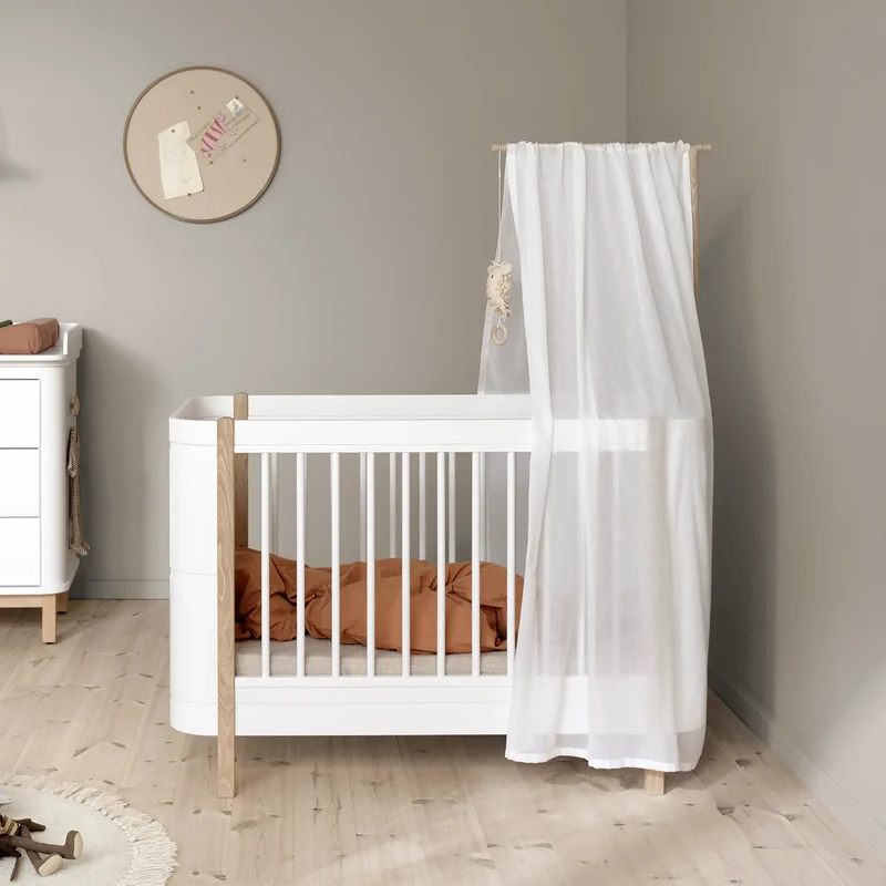 Oliver Furniture Wood Mini+ Babybett exkl. Umbauset Juniorbett Weiss/Eiche