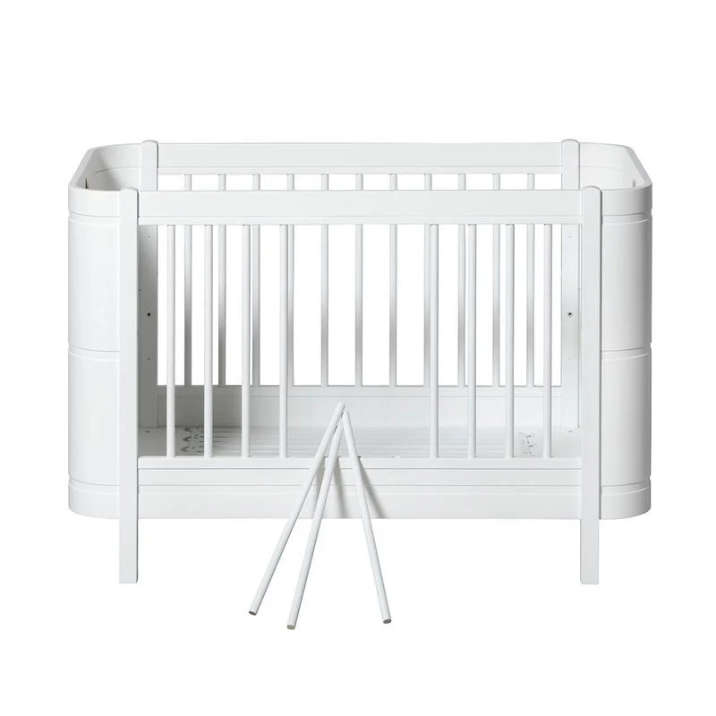 Oliver Furniture Wood Mini+ Babybett inkl. Umbauset Juniorbett Weiss