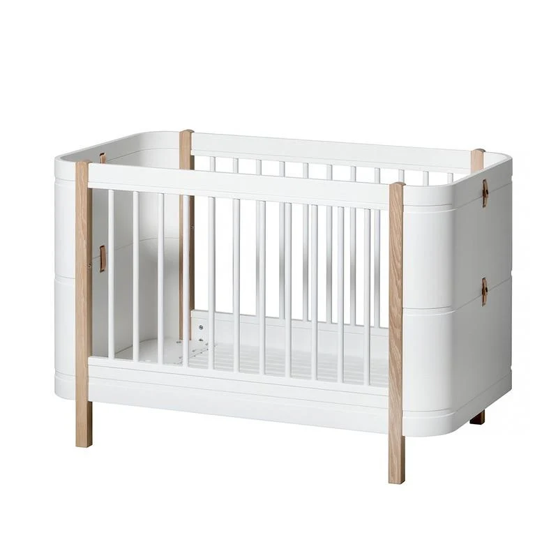 Oliver Furniture Wood Mini+ Babybett inkl. Umbauset Juniorbett Weiss/Eiche