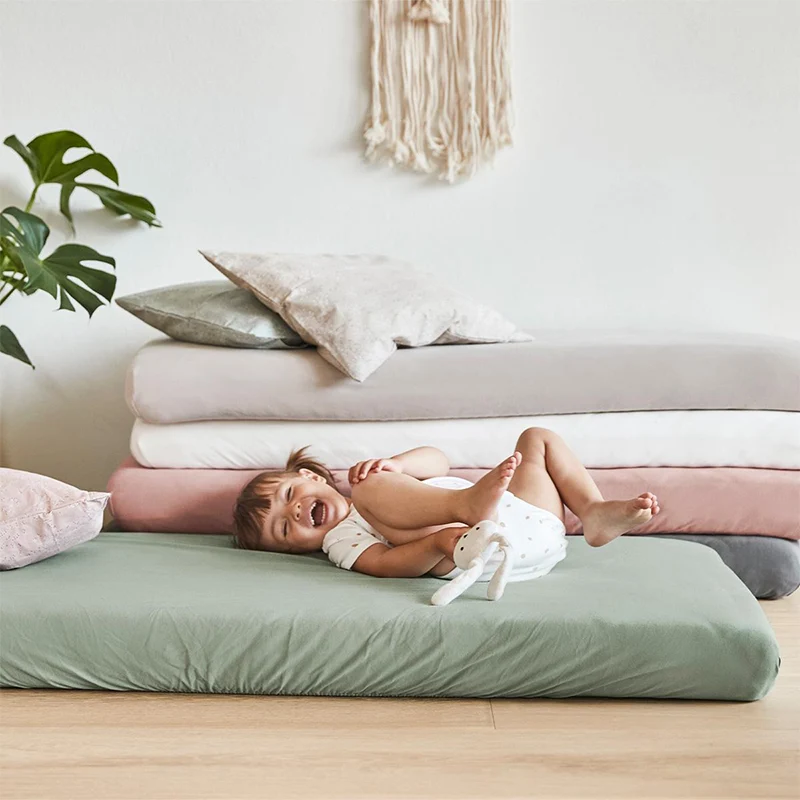 Leander Fixleintuch Bio-Baumwolle 2er-Pack Classic Babybett 60 x 120 Wood Rose