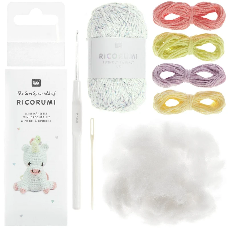 Amigurumi Häkelset Einhorn – Ricorumi Mini Easy – inkl. Anleitung & Zubehör