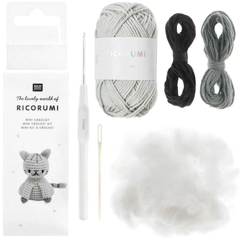 Amigurumi Häkelset Katze – Ricorumi Mini Easy – inkl. Anleitung & Zubehör