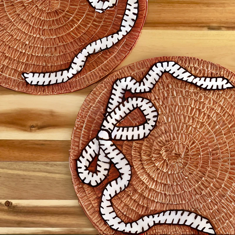 DIY Kit - Embroidered Bow Round Placemats