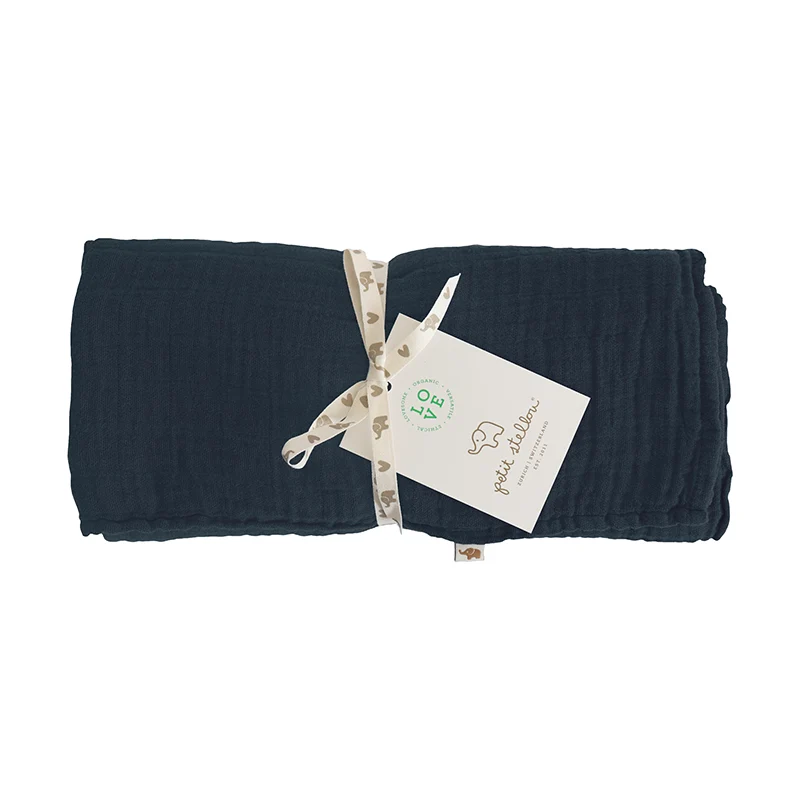 Petit Stellou Mulltuch Nooshi Blanket Midnight