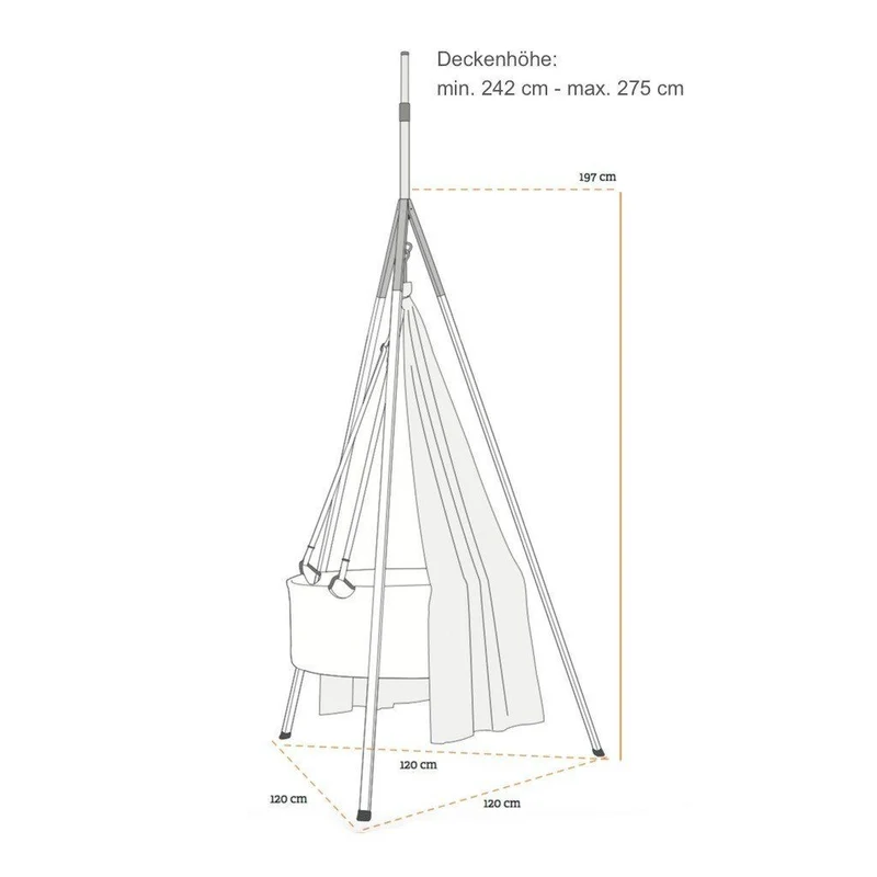 Leander Classic Stativ für Wiege Weiss/Alu