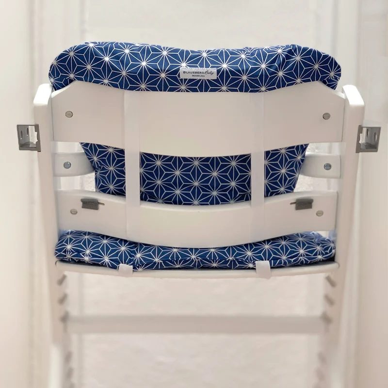 ABWASCHBAR Timba Sitzkissen Set Happy Star Blueberry Blau für Bebeconfort Hochstuhl