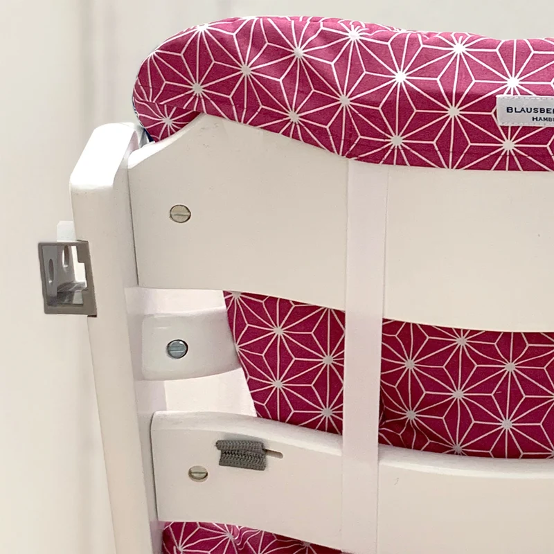 ABWASCHBAR Timba Sitzkissen Set Happy Star Cranberry Pink für Bebeconfort Hochstuhl