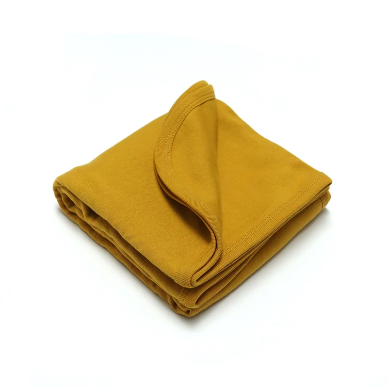 Kuscheldecke Baumwolldecke Senf Gelb 80x80cm