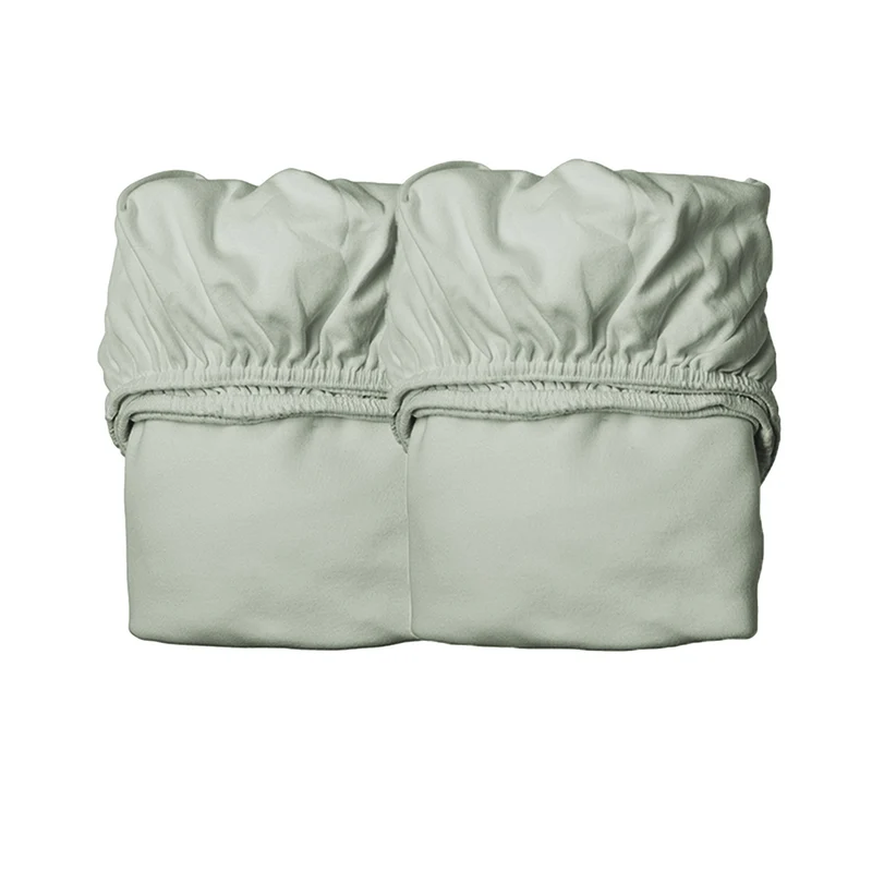 Leander Fixleintuch Bio-Baumwolle 2er-Pack Juniorbett 70 x 140 cm Sage Green