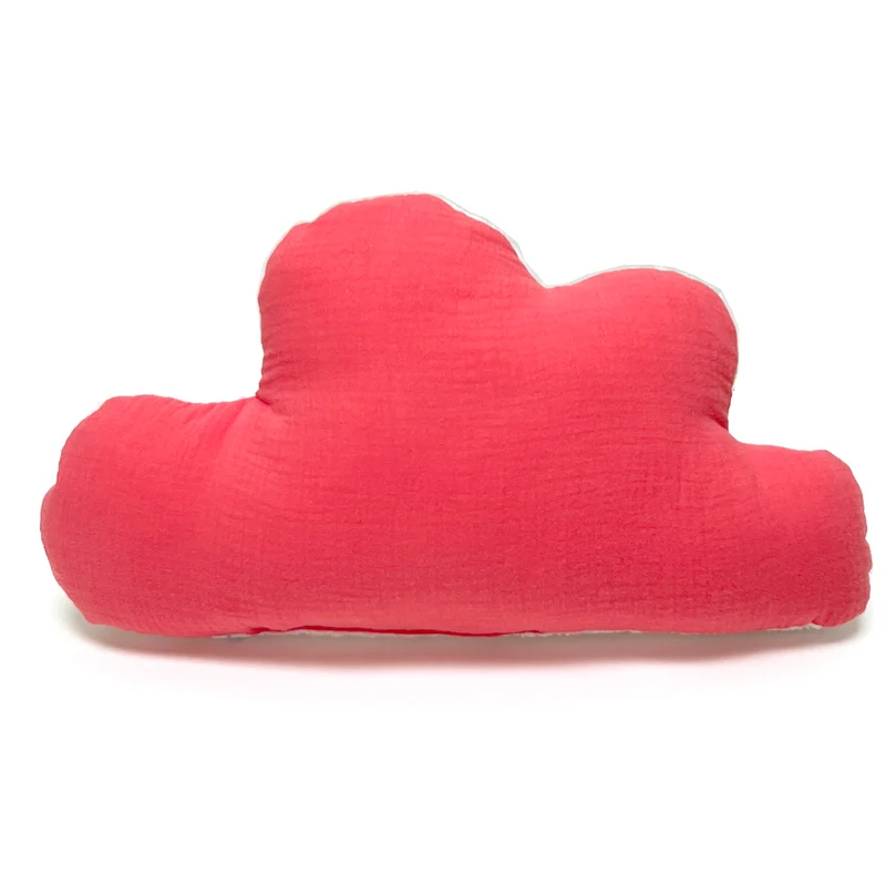Schmusewolke Wolken-Kissen - Musselin Koral Rot