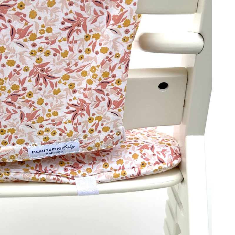 Sitzkissen Set für Hauck Alpha ABWASCHBAR Blumenwiese Rosa Beige