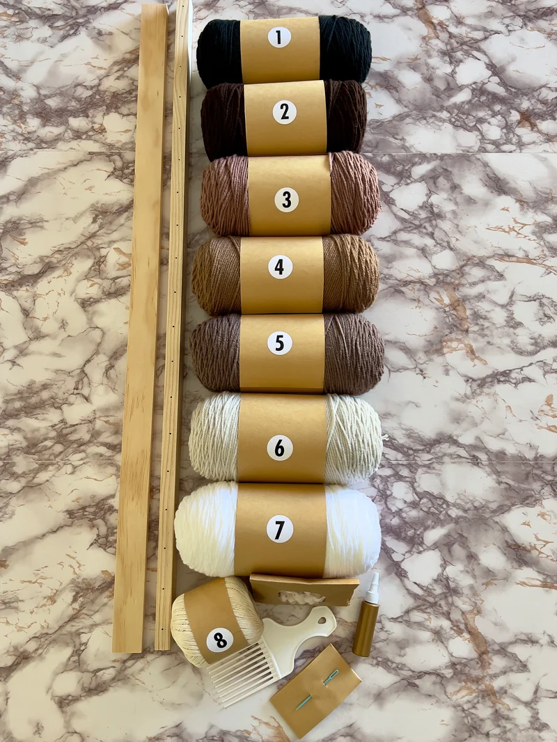 DIY Kit - Contemporary Fiber Wall Art Hanging (3 Feet Wide)