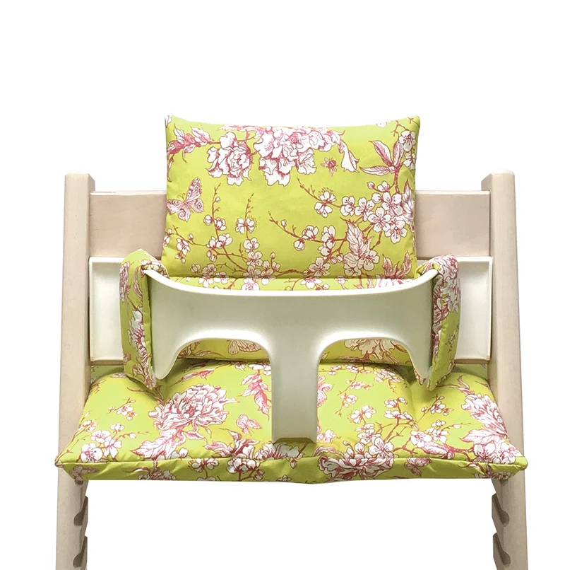 Sitzkissen Set für Stokke Tripp Trapp® ABWASCHBAR - Cherry Blossom Gelb Pink