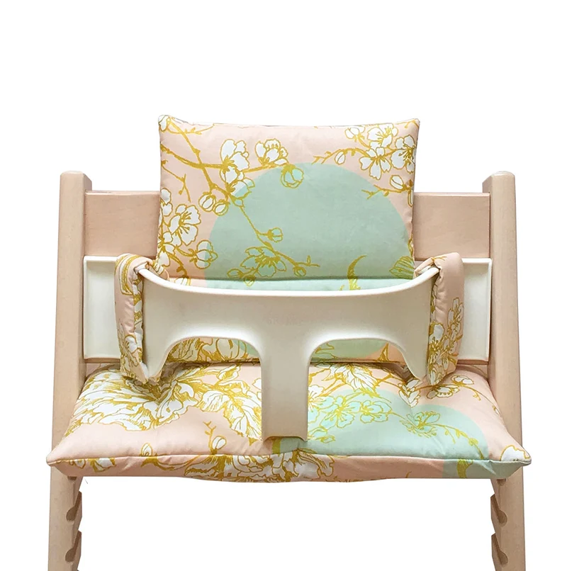Sitzkissen Set für Stokke Tripp Trapp® ABWASCHBAR - Cherry Blossom Mint Blush