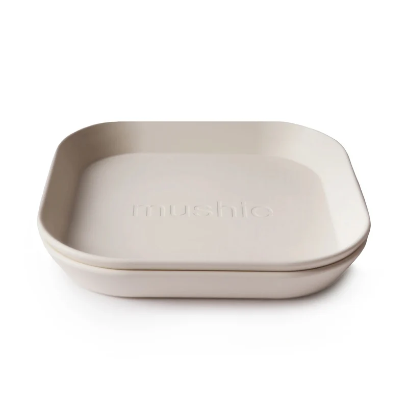 Mushie Kinderteller 2er Set Ivory