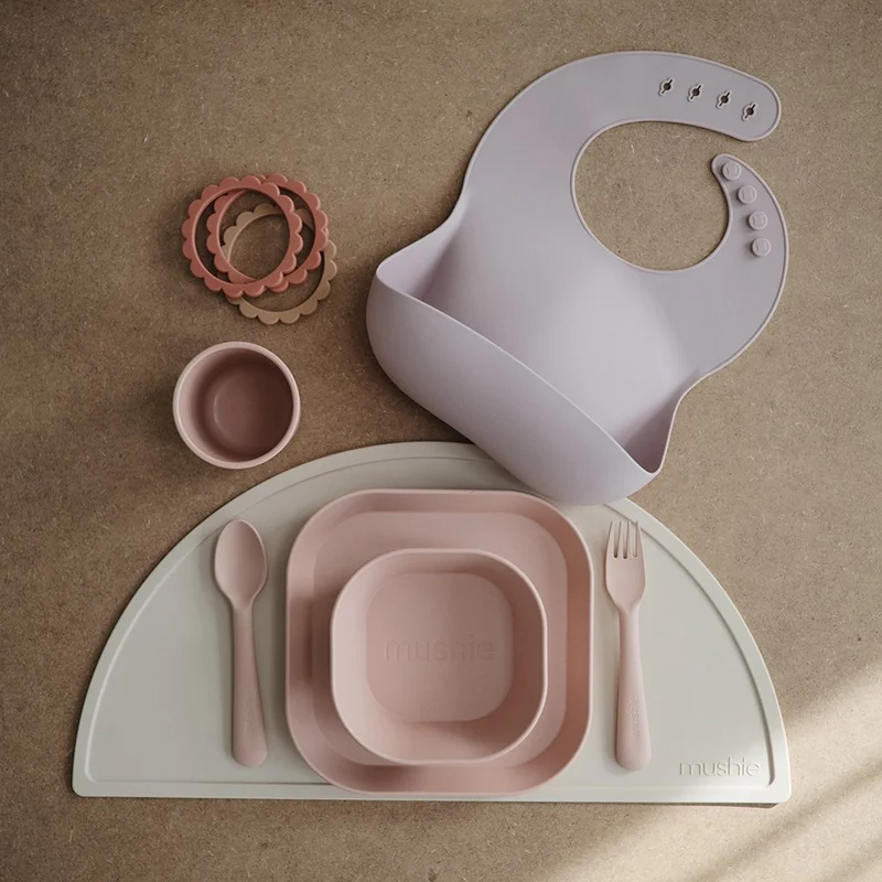 Mushie Kinderteller 2er Set Blush