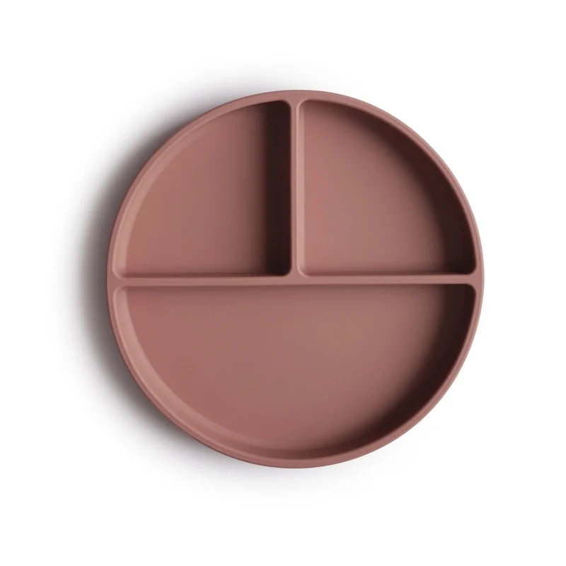Mushie Silikon Teller mit Saugnapf Cloudy Mauve