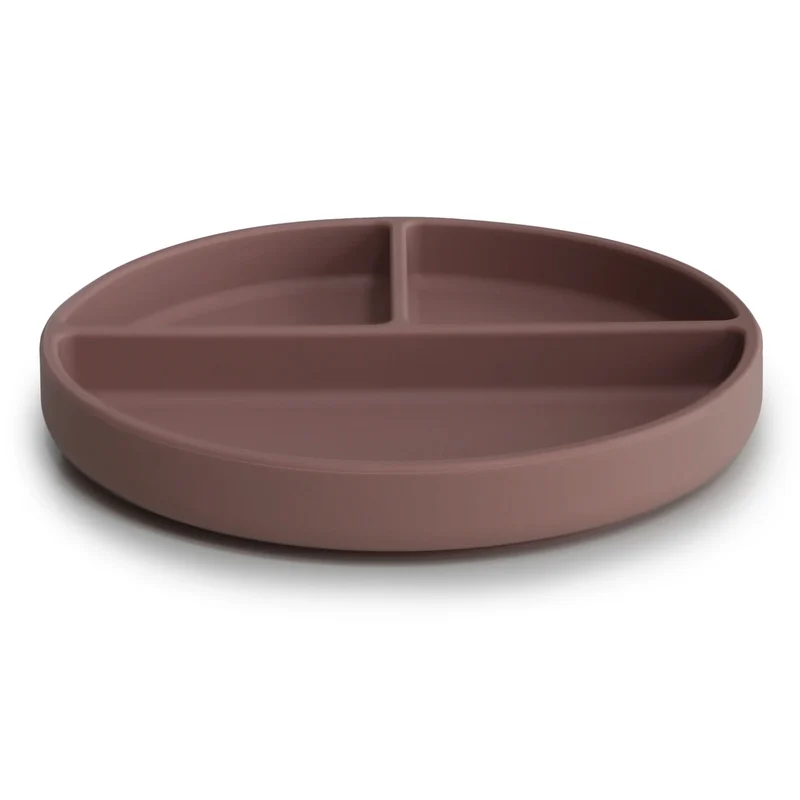 Mushie Silikon Teller mit Saugnapf Cloudy Mauve