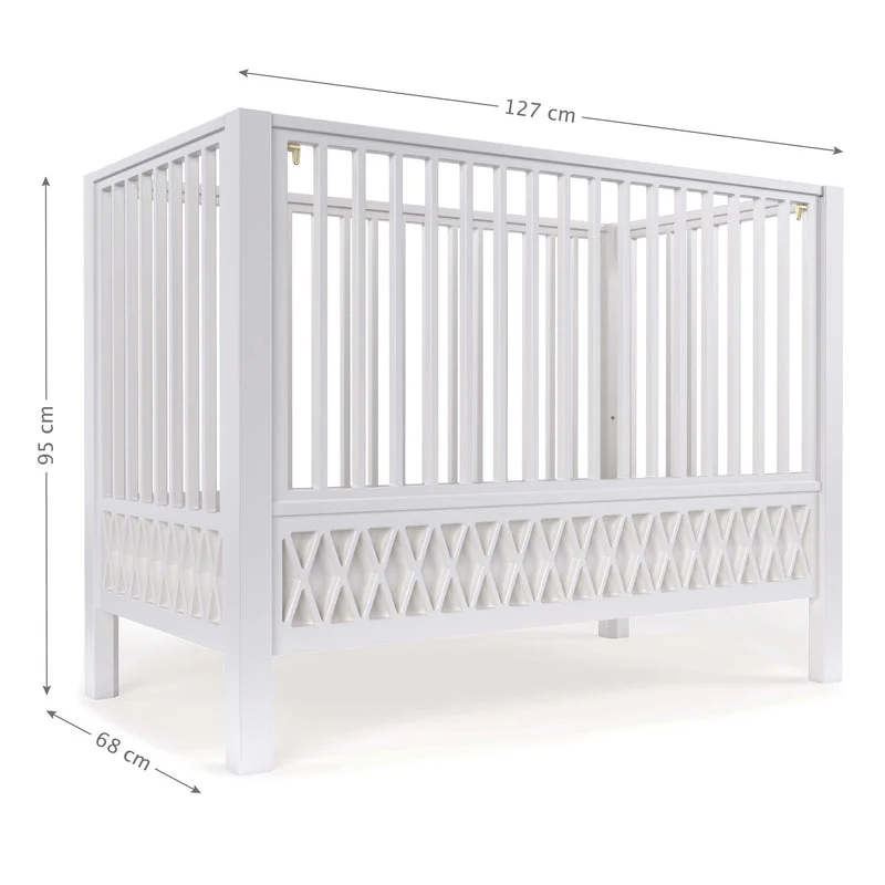 Cam Cam Copenhagen Harlequin Babybett 60 x 120 White