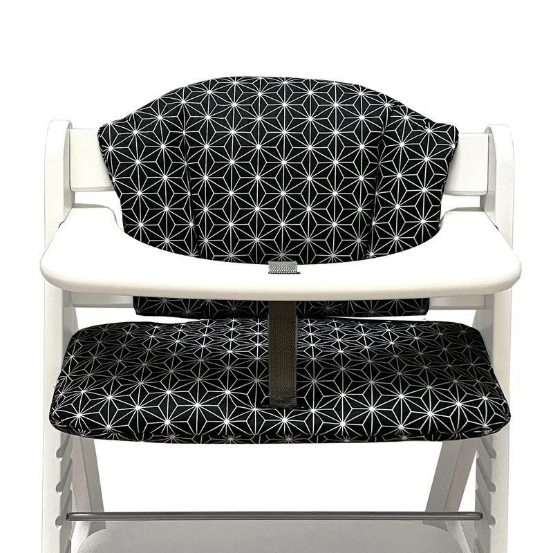 Sitzkissen Set ABWASCHBAR für Hauck Alpha Happy Star Schwarz