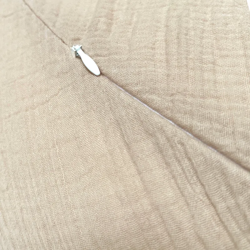 Stillkissenbezug Musselin mit Nestbau-Funktion für Theraline "Das Original" (190cm x38 cm) in Beige