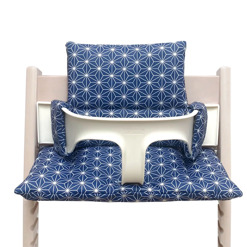 Sitzkissen Set für Stokke Tripp Trapp® ABWASCHBAR - Happy Star Blueberry Blau