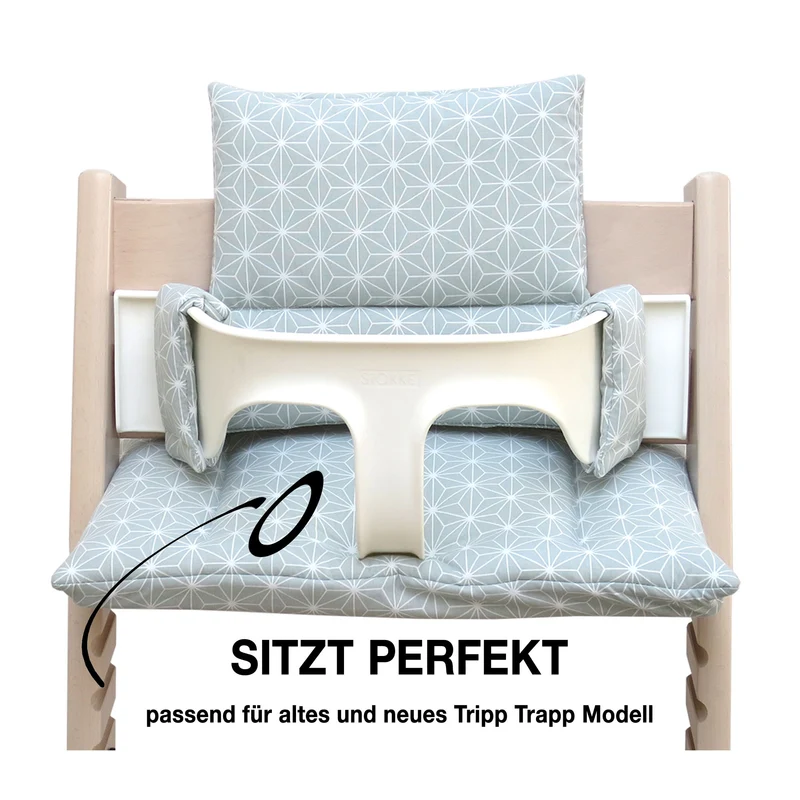 Sitzkissen Set für Stokke Tripp Trapp® ABWASCHBAR - Happy Star Grün