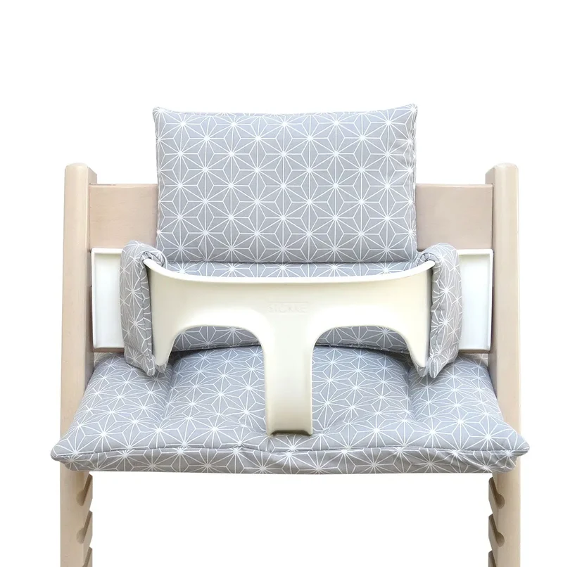 Sitzkissen Set für Stokke Tripp Trapp® ABWASCHBAR - Happy Star Grau
