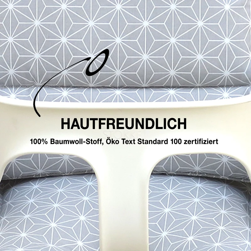Sitzkissen Set für Stokke Tripp Trapp® ABWASCHBAR - Happy Star Grau
