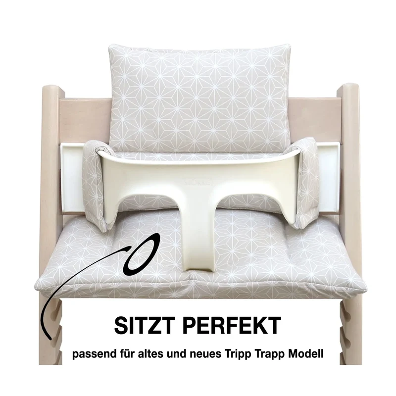 Sitzkissen Set für Stokke Tripp Trapp® ABWASCHBAR - Happy Star Beige