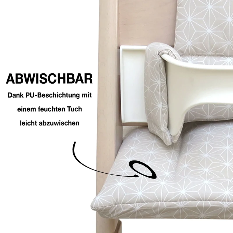 Sitzkissen Set für Stokke Tripp Trapp® ABWASCHBAR - Happy Star Beige