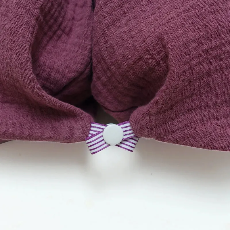 Stillkissenbezug aus Musselin mit Nestbau-Funktion für Theraline Das Original (190cm x38 cm) in Pflaume