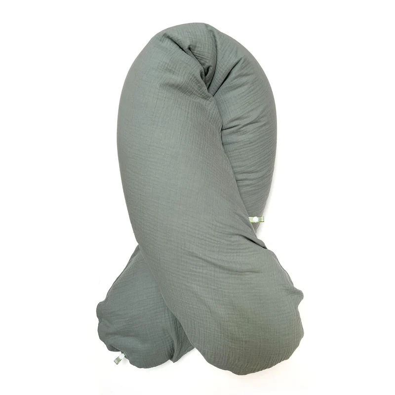 "Das Original" Theraline Stillkissen inkl. Musselin Bezug (190 cm x 38 cm) - Salbei