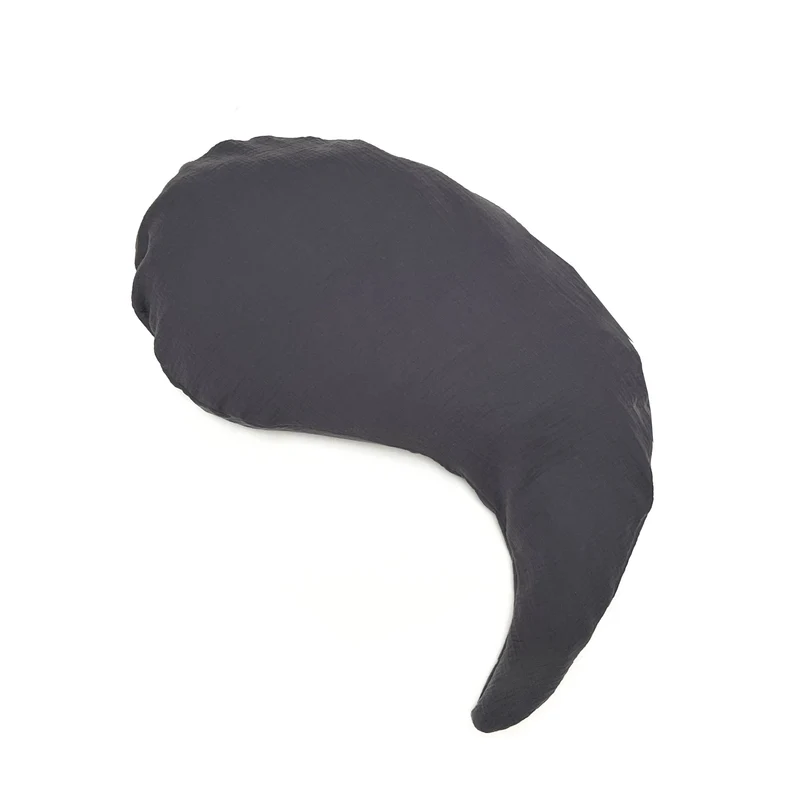 Yinnie Theraline Stillkissen inkl Bezug Musselin (135 cm x 35 cm) Dunkelgrau