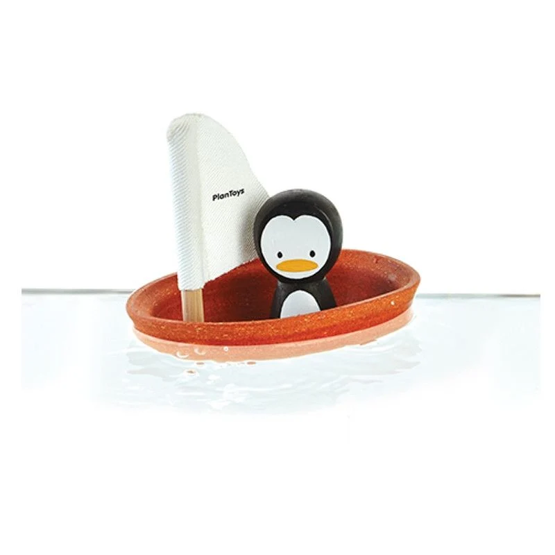 PlanToys Segelboot Pinguin Orange
