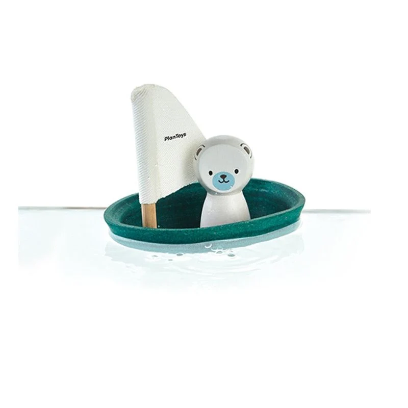 PlanToys Segelboot Eisbär Grün