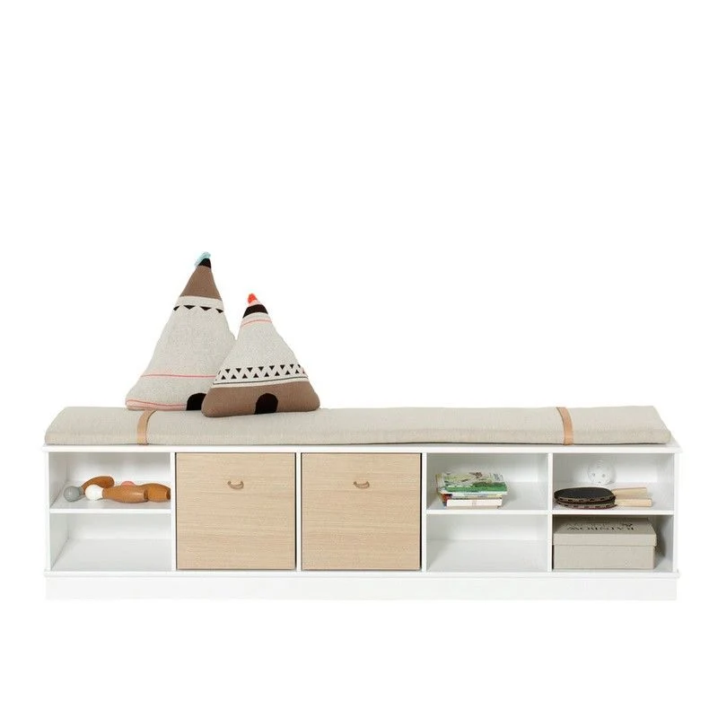 Oliver Furniture Sitzkissen mit Lederriemen Regal 5x1 Natur